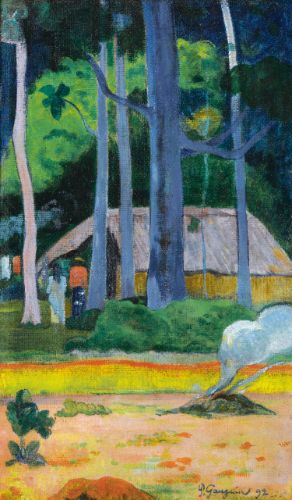 Paul Gauguin CABANE SOUS LES ARBRES Eugène Henri Paul Gauguin, Impressionist Artists, Henri Rousseau, Paul Cezanne, Paul Gauguin, Pierre Auguste Renoir, Post Impressionism, Post Impressionists, Gustav Klimt