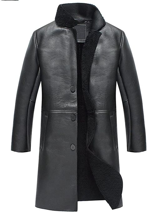 Mens Fur Coat, Cool Coats, Full Length Coat, Mens Fur, Shearling Coat, Mens Style, Coat Black, Winter Coats, Black Xs