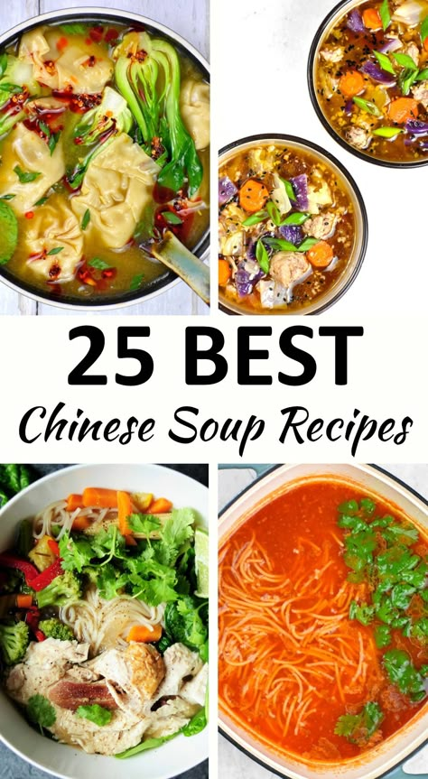 This collection of Chinese Soup Recipes includes twenty five great soups that highlight the best of Chinese cuisine. Egg Flower Soup Recipe Chinese, Soup Around The World, Chinese Soup Recipes Hong Kong, Healthy Chinese Soup, Chinese Healing Soup, Creative Soup Recipes, Cantonese Soup Recipes, Chinese Soups Recipe, Chinese Soup Recipe