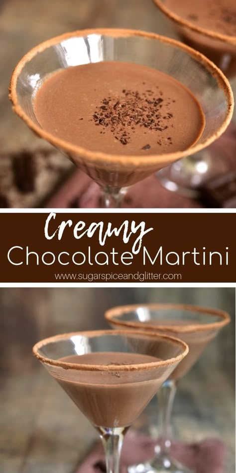 Creamy Chocolate Martini Recipe, Chocolate Vodka Cocktails, Drinks With Chocolate Vodka, Creamy Cocktail Recipes, Chocolate Martini Recipe Easy, Chocolate Vodka Recipes, Birthday Punch, Baileys And Vodka, Chocolate Martinis