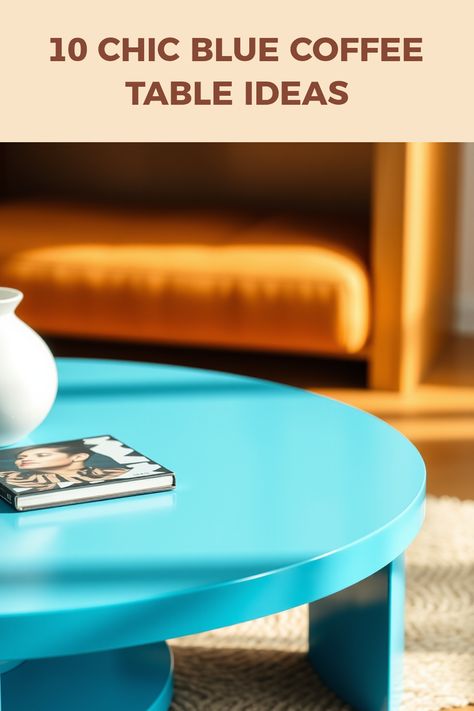 Brighten up your living space with these 10 chic blue coffee table ideas! A blue coffee table can be the perfect centerpiece that adds a stunning pop of color, whether you're aiming for a calming coastal theme or a more dramatic flair. Discover how to style shades of azure, deep navy, or playful turquoise to match your home decor. Explore vibrant designs that blend functionality with eye-catching beauty. Whether you prefer modern or traditional designs, find the perfect inspiration to transform your room into a stylish sanctuary. Blue Coffee Table, Calming Coastal, Coffee Table Inspiration, Turquoise Table, Blue Coffee Tables, Cowboy Coffee, Egg Coffee, Neutral Furniture, Coastal Theme