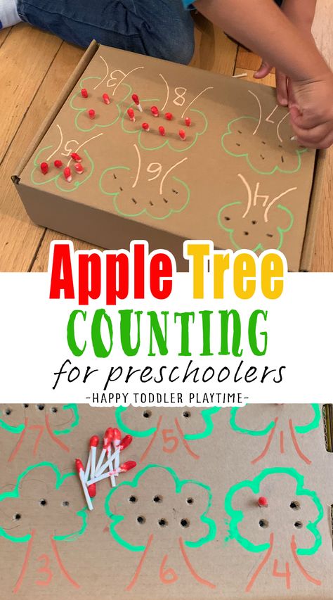 Apple Tree Activities Preschool, Learning About Apples Preschool, Apple Preschool Activities Art, Apple Table Activities Preschool, Tree Theme For Preschool, Preschool Class Activities, Apple Counting Activities, Fall Apples Preschool Activities, Counting Activity For Preschool