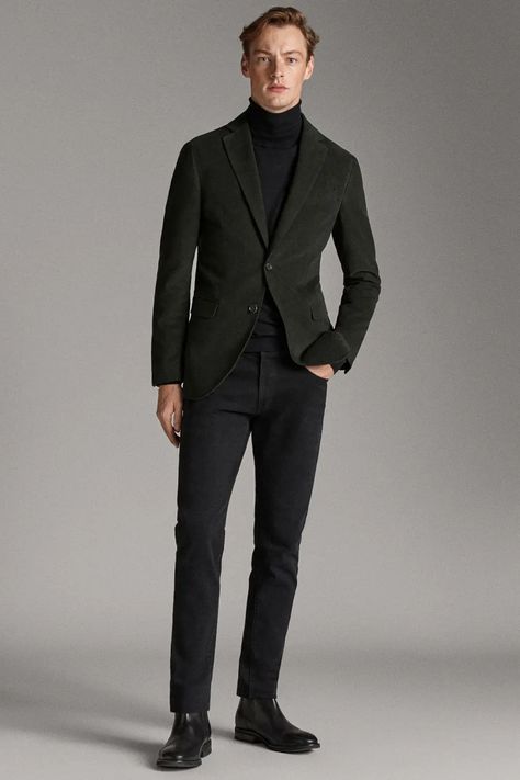 What To Wear With Black Jeans: 6 Forever Stylish Looks For Men Black Polo Neck Outfit Men, Mens Black Jeans Outfit Formal, Boys Dressing, Looks For Men, Boots With Jeans, Night Out Outfits, Chelsea Boots Outfit, Worker Boots, Dad Style