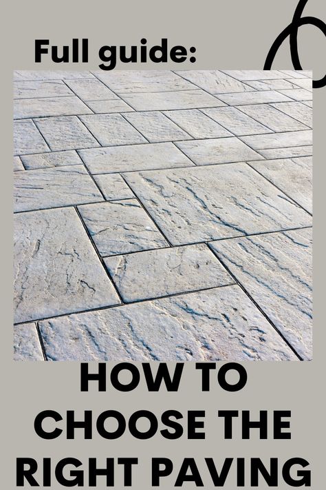 Large Paving Slabs Concrete Pavers, Paver Ideas For Front Yard, Paving Patterns Outdoor, Tiles For Outdoor Patio, Types Of Patio Flooring, Paving Ideas Outdoor Garden, Different Patio Floor Materials, Concrete Paving Ideas, Patio Stone Patterns