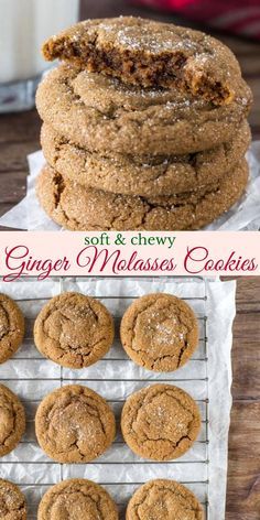 Chewy Ginger Molasses Cookies, Ginger Cookie Recipes, Ginger Molasses, A Glass Of Milk, Ginger Molasses Cookies, Molasses Cookies, Ginger Snap Cookies, Ginger Cookies, Chewy Cookie