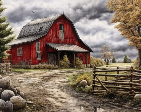 Sumer Landscape, Farm Scene Painting, Scene Png, Wool Spinning, Barn Pictures, Automobile Advertising, Country Barns, Barn Painting, Barn Art