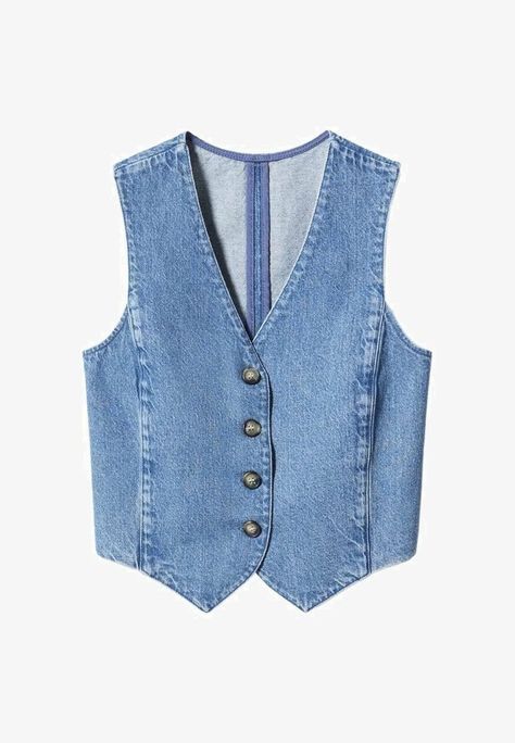 Jean Waistcoat, Como Fazer Short, Vest Jeans, Crop Denim Vest, Jeans Vest, Denim Waistcoat, Moda Denim, Collection Design, Circular Design