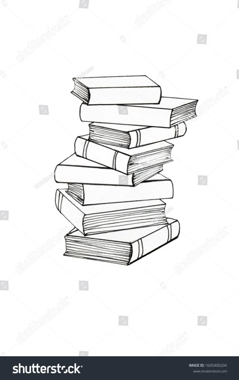 Graphic illustration of a stack of books. Black outline, graphics. Books on study, education, business. Learning, mind, development. Reading. Symbol. Template for design.\n #Ad , #AD, #graphics#outline#study#Books Book Stencil Design, Stack Of Books Doodle, Stack Of Book Tattoo, Books Outline Drawing, Stack Of Books Tattoo Design, Bookstack Drawing, Book Stack Outline, Stacked Books Drawing, Book Outline Drawing