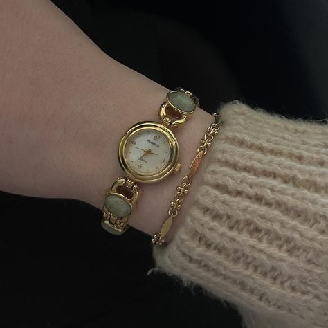 Vintage Elgin watch
Gorgeous gold watch with green... - Depop Green Watch Aesthetic, Watch Vintage Women, Vintage Apple Watch Band, Womens Vintage Watches, Antique Watches Vintage, Womens Vintage Watch, Feminine Watches Classy, Vintage Watch Bracelet, Vintage Bracelets Gold