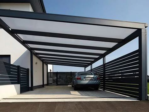 Car Porch Design, Aluminum Carport, Modern Carport, House Fence Design, Carport Garage, Carport Designs, Pergola Patio, Porch Design, Parking Design