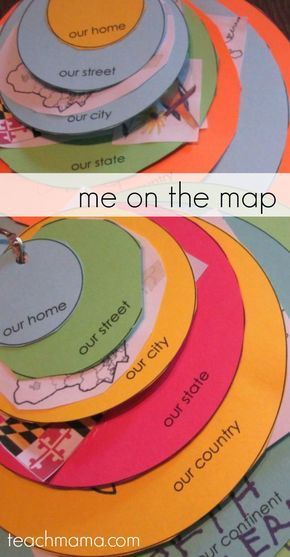 me on the map: how to teach kids where in the world they live | circles to show where kids live on the planet, continent, country, state, city, street, home Me On The Map, Geography Lesson Plans, Uppfostra Barn, Teaching Mama, Recipe Smoothie, Geography For Kids, Geography Activities, Kindergarten Social Studies, Teaching Geography