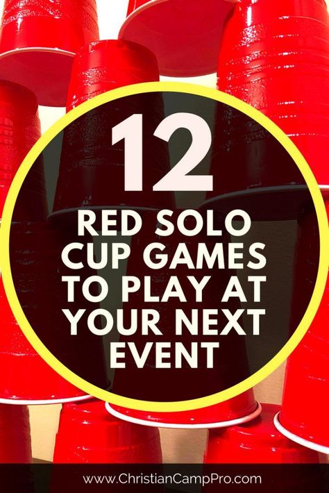 Today we explore the 12 BEST red solo cup games to be played at any event especially church events, camps, lake fun, birthday parties, etc. Red Solo Cup Games, Solo Cup Games, Camping Drinking Games, College Party Games, Solo Cups Party, Large Group Games, Christmas Games For Adults, Solo Games, Red Solo Cup