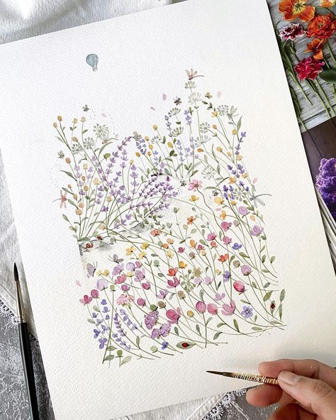 Bluebellarts by Padmini (@bluebellarts) • Instagram photos and videos Painted Wall Decor, Flowers Bunch, Spring Flower Bouquet, Painting Of Flowers, Professional Watercolor, Easy To Paint, Art Colourful, Watercolor Bookmarks, Colourful Art