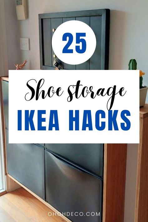 Are you tired of tripping over shoes and stumbling around your home in search of matching pairs? Say goodbye to clutter once and for all with this genius Ikea shoes storage hack – the ultimate solution for a tidy and organized home Shoes Storage In Bedroom, Shoes Ideas Storage, Shoe Storage Hallway Ideas, Shoe Storage Entry Hall, Shoe Storage Drawers Diy, Ikea Hacks Shoes Storage, Kitchen Shoe Storage Ideas, Diy Hallway Shoe Storage, Shoes Hallway Storage