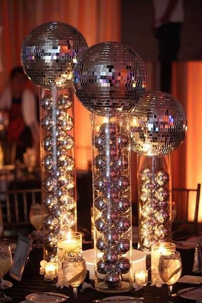 Pin by Indy Pilarte on Party Ideas | Disco party decorations, Disco birthday party, 70s party theme Disco Ball Centerpieces, Disco Theme Parties, Motown Party, Soul Train Party, Decades Party, Disco Theme Party, 70s Party Theme, 70s Theme Party, Studio 54 Party