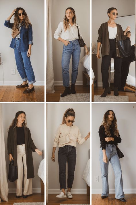 Fall Capsule Wardrobe Week One Outfits - Stitch & Salt Unisex Fall Outfits, Abercrombie Capsule Wardrobe, Capsule Wardrobe 2025, Winter Capsule Outfits, Bohemian Capsule Wardrobe, Fall Capsule Wardrobe Casual, January Mood, Stylish Capsule Wardrobe, January Outfits