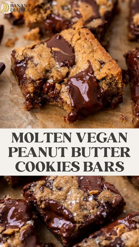 Vegan Peanut Butter Chocolate Chip, Vegan Peanut Butter Blondies, Plant Based Chocolate Chip Cookies, Vegan Gf Dessert Recipes, Vegan And Gluten Free Dessert Recipes, Vegan Recipes With Peanut Butter, Vegan Cookie Bars Recipes, Easy Gluten Free Vegan Dessert, The Best Vegan Cookies