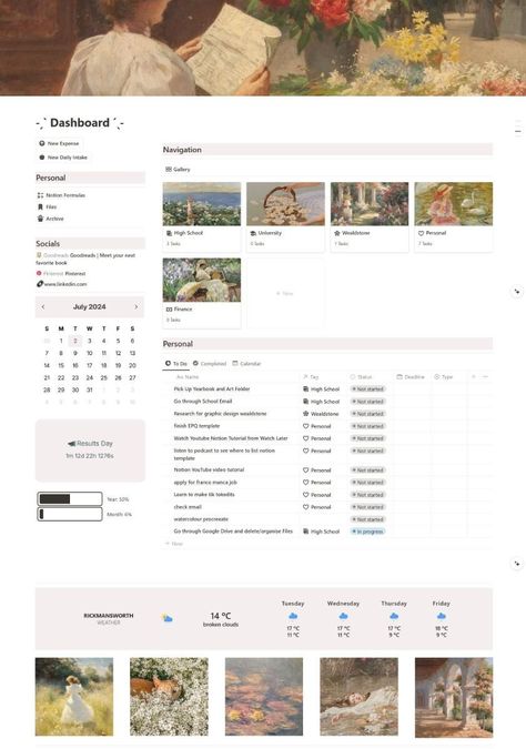 #Organisation #Productivity_Notion_Template #Aesthetic_Notion_Planner #Notion_Oc_Template Aesthetic Notion Planner, High School Notion Template, Dashboard Notion Ideas, Notion Name Ideas, Habit Notion, Notion Theme Ideas, Notion Banner 1500 Pixels, Notion Cottagecore, Notion Inspo Aesthetic