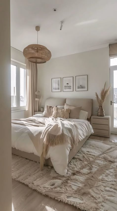 Beige Room, Neutral Bedroom Decor, Dream Bedroom Inspiration, White Room Decor, Warm Bedroom, Classy Bedroom, Beige Bedroom, Redecorate Bedroom, Neutral Bedroom