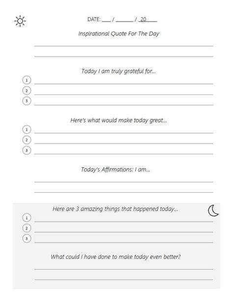 5 Minute Journal Template, 5 Min Journal, 5 Minutes Journal, Journal Prompts For Teens, 5 Minute Journal, Five Minute Journal, Journal Prompts For Kids, Morning Journal, Journal Questions