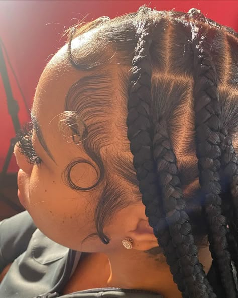 Edges Inspo With Braids, Two Feed In Braids, Wispy Edges, Braids Edges, Messy Edges, Dramatic Edges, Edges Hair, Cute Braided Hairstyles, Braids Hairstyles Pictures