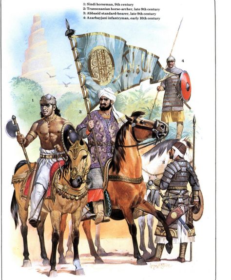 warriors of the Abbasid Caliphate Abbasid Caliphate, Persian Warrior, Warriors Illustration, Historical Warriors, Ancient Persia, Persian Empire, Ancient Warfare, Byzantine Empire, Medieval History