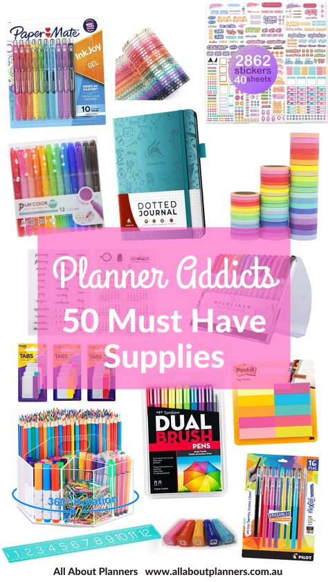 planner addicts 50 must have supplies best of amazon stickers sticky notes bullet journal gel pens frixion stamps storage highlighters Planner Supply Storage, Best Stationary Supplies, Amazon Stickers, Journal Essentials, Planner Storage, Bullet Journal Essentials, Best Of Amazon, Amazon Gift Guide, Filofax Ideas