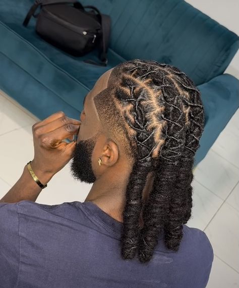 Dreadlock Man Bun, Loc Bun Men, Locs In Braids Men, Loc Styles Men Long, Men Dread Styles Long, High Top Dread Styles For Men, Best Dreadlocks Hairstyles Men, Hairstyle For Dreads Men, Dread Men Hairstyles