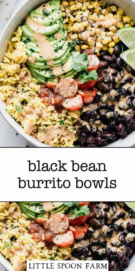 Burrito Bowl Ideas, Black Bean Burrito Bowl, Bean Burrito Bowl, Fajita Bowl, Creamy Chipotle Sauce, Meal Prepping For The Week, Black Bean Burrito, Chicken Fajita Bowl, Bean Burrito