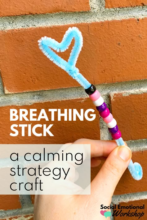 Theraputic Arts And Crafts For Kids, Flip Your Lid, Self Help Activities For Preschoolers, Social Emotional Learning Activities Fun, Art Therapy Crafts, Social Emotional Crafts, Mental Health Crafts For Kids, Breathing Bracelet, Breathing Stick