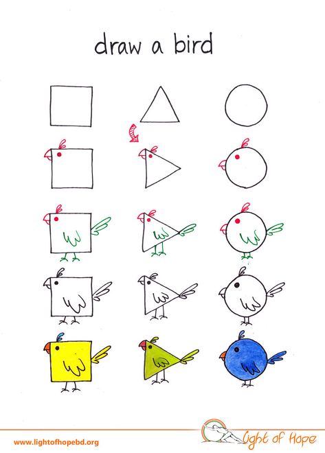 I'm an engineer and innovative content developer for children. I love creating contents using basic drawings that kids love. This is my 3rd series where I used Drawing Ideas Triangle, How To Draw A Bird, Kids Art Lessons, How To Draw Birds, Draw Bird, Trin For Trin Tegning, Basic Drawings, Draw A Bird, Draw Birds