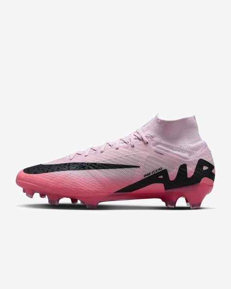 Nike Mercurial Superfly 9 Elite FG High-Top Soccer Cleats. Nike.com Soccer Shoes Nike, Pink Soccer Cleats, Football Aesthetic, Nike Football Boots, Nike React Vision, Nike Cleats, 270 Nike, Soccer Boots, Nike Soccer