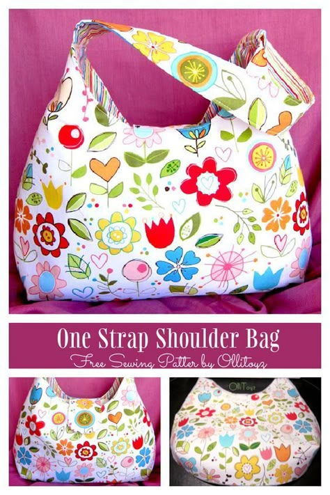 Shoulder Bag Patterns To Sew, Small Tote Bag Pattern, Cross Body Bag Pattern Free, Bag Free Sewing Pattern, Free Crochet Bag Patterns, Fabric Art Diy, Diy Shoulder Bag, Purse Patterns Free, Sewing Tutorials Bags