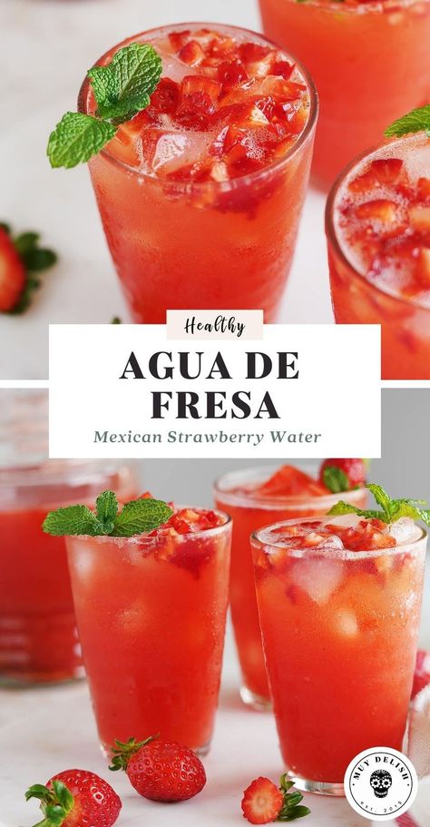 Drink Ideas Healthy, Mexican Juice Recipes, Homemade Mexican Drinks, Fresh Fruit Water Recipes, Aqua Frescas, Fresh Fruit Water, Fresca Recipes, Blueberry Agua Fresca, Refreshing Drinks To Make At Home