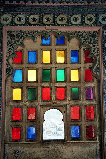 Udalpur, India...photo by Adrian Whelan Style Marocain, Color My World, Beautiful Doors, Udaipur, Glass Marbles, Stained Glass Mosaic, Incredible India, Doors And Windows, Stained Glass Art