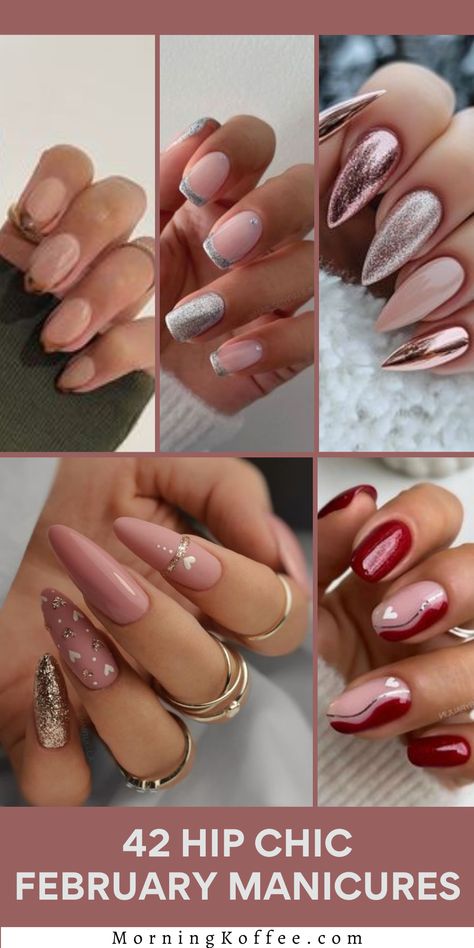 For those looking for Valentine's Day 2025 or February nail ideas to be in tune every February 14, this is the right place where you will find more than 30 spectacular designs. Crazy cute February nails February Nail Art Designs, Valentine Day 2025 Nails, Mauve Valentine Nails, February Manicure Ideas, Late February Nails, Classy Nails With Designs, February Birthday Nails Ideas, February Almond Nails, February Nails Ideas 2024