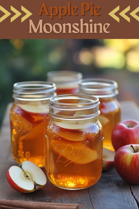 Apple pie moonshine blends apple juice, cider, spices, and a kick of grain alcohol and vodka, creating a smooth, sweet drink with a warm cinnamon finish. Maple Cream Pie, Apple Moonshine, Flavored Moonshine Recipes, Apple Pie Drink, Apple Pie Moonshine Recipe, Cheeseburger Mac, Homemade Moonshine, Moonshine Recipe, Apple Pie Moonshine