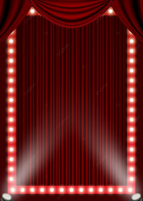 Theater Background Design, Background Tirai, Background For Movie Poster, Movie Background Aesthetic, Bollywood Background, Stage Curtain Background, Red Night Club, Red Curtain Background, Theatre Background