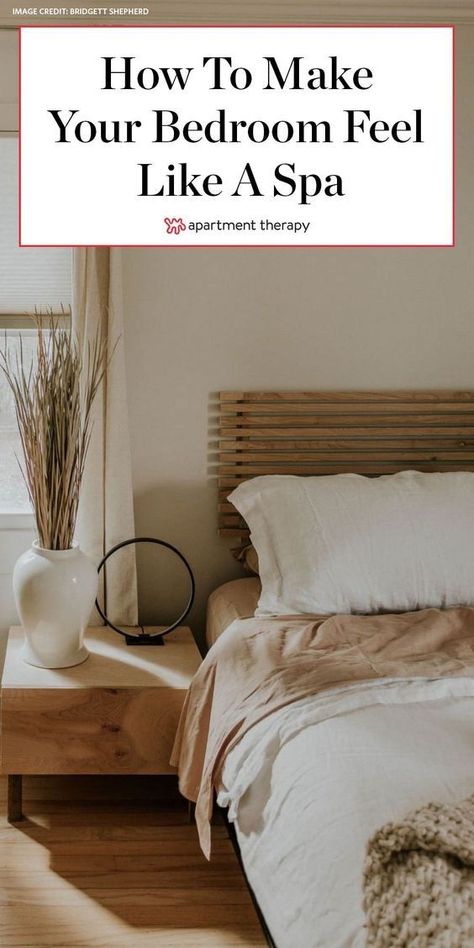 This DIY bedroom remodel looks straight out of a luxe spa. #spabedroom #bedroomideas #bedroominspiration #bedroomdiy Spa Inspired Bedroom, Spa Bedroom Ideas, Spa Like Bedroom, Spa Bedroom, Cozy Bedroom Lighting, Bedroom Looks, Bedroom Furniture Layout, Zen Bedroom, Bed Design Modern