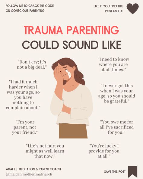 Growing up in an authoritarian household, I was taught that crying was a weakness, and that I could only "cry if I was bleeding".⁠ It wasn't until much later, after an incident with my son, that I realized how messed up that advice really was. That was a huge wake-up call for me. And from then on, I vowed to do better as a mother.⁠ ✅ Become the parent your child NEEDS with 'The Amai T Method of Conscious Parenting'. Order your copy today! Authoritarian Parenting, Breaking Cycles, Toxic Parenting, Toxic Household, Slow Parenting, Cycle Breaking, Life Skills Kids, Psychology Studies, Toxic Parents