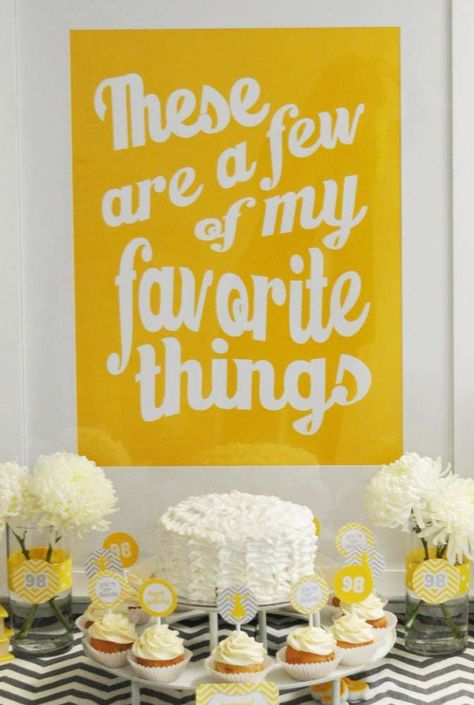 My Favorite Things Birthday Party, Favorite Things Birthday Party, Desert Tables, Music Party Decorations, January Ideas, Music Birthday Party, 98th Birthday, Favorite Things Party, Music Themed Parties