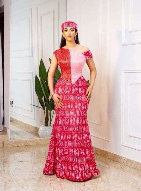 Beaded Ankara Dress, Beaded Lace Styles, Ankara Flare Dresses, Maxi Ankara Dresses, African Wedding Guest Outfit, Trending Ankara Gowns, Ankara Asoebi, Luxury Gown, Birthday Gown