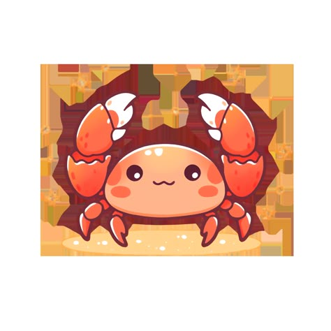 Cute Kawaii Red Crab Sticker Kawaii Crab Drawing, Cartoon Crab Drawing, Crab Cartoon Cute, Crab Cute Drawing, Cute Marine Animals Drawing, Cute Crab Art, Cute Crab Illustration, Cute Crab Drawings, Crab Doodle