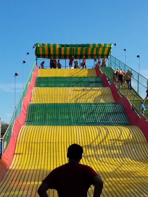 "THE" Giant Slide at The Iowa State Fair County Fair Aesthetic, Vintage County Fair Aesthetic, Alameda County Fair, State Fair 1945, Iowa State Fair, County Fair, State Fair, Aesthetic Photo, Iowa