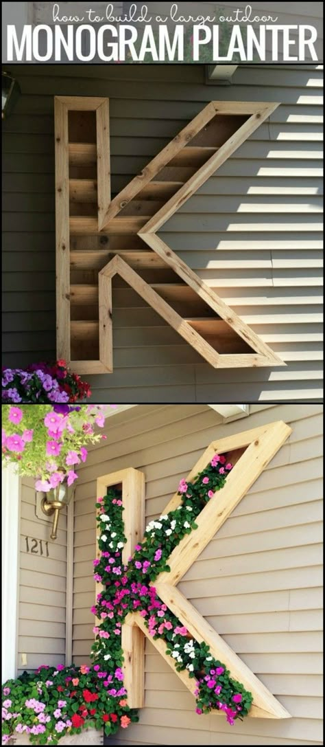 Redo House, Letter Planter, Cheap Flower Pots, Veranda Design, The Letter K, Cheap Backyard, Front Porch Design, House With Porch, Porch Design