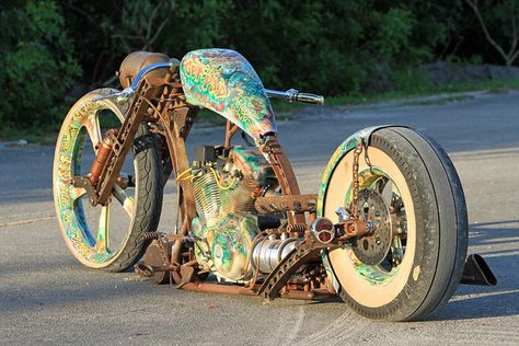 Rat Rod Motorcycle, Custom Rat Rods, Custom Motorcycles Bobber, Rat Rod Bike, Bagger Motorcycle, Rat Rod Cars, Rat Bikes, Fried Bread, Rat Rod Trucks