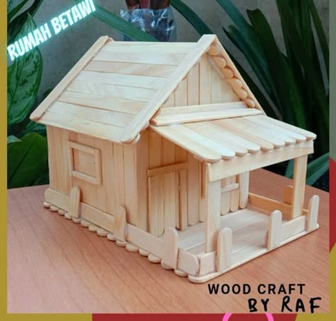 House Made Out Of Popsicle Sticks, Big Popsicle Stick Crafts, Things To Build With Popsicle Sticks, Popsicle House Design, Popsicle Stick Crafts House Easy, Popsicle Sticks Projects, Popsicle Sticks House, Popsicle Sticks Crafts, Popsicle Stick House