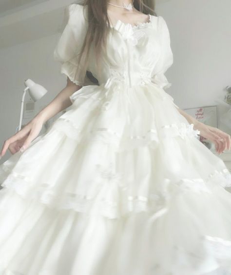 Soft Royal Aesthetic Outfits, Wedding Dress Coquette, Angelcore Dress, Angelcore Clothes, Soft Angel Aesthetic, Angelic Outfits, Dollcore Outfits, Mha Au, Dream Daughter