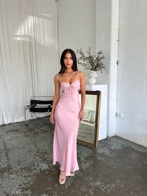 Prom Dress Inspo, Pink Formal Dresses, Pretty Prom Dresses, Pink Maxi, Grad Dresses, Hip Dress, Dress Ideas, Waist Dress, Small Batch