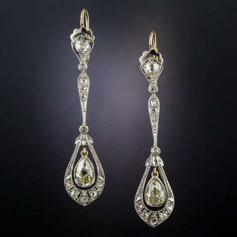 Edwardian Jewelry Gallery | Antique Jewelry University Ear Drops, Edwardian Jewelry, Pearl And Diamond Necklace, Pearl And Diamond Earrings, Deco Jewelry, Antique Earrings, Art Deco Jewelry, Antique Jewellery, Diamond Drop Earrings